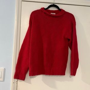 Red collared sweater